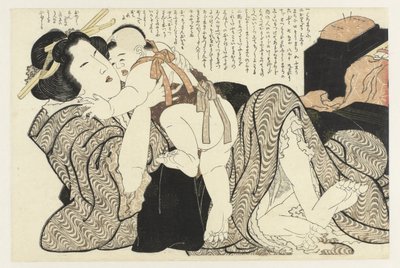 Žena s dítětem Rostlina Adonis (název série) Fukujuso (název série) od Katsushika Hokusai
