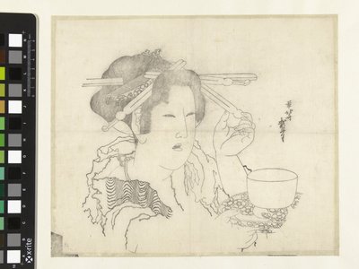 Žena s šálkem od Katsushika Hokusai