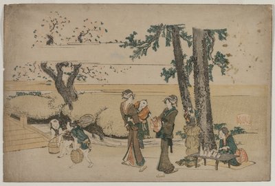 Žena kolem silničního obchodu poblíž Oji od Katsushika Hokusai