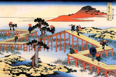 Yatsuhashi v provincii Mikawa, c1835. od Katsushika Hokusai
