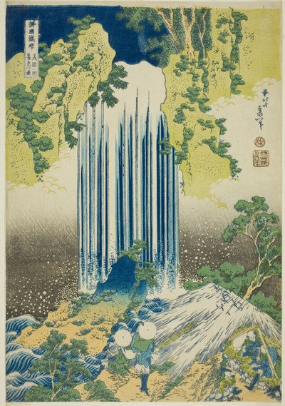 Yoro Falls in Mino Province (Mino no Yoro no taki), from the series "A Tour of Waterfalls in Various Provinces (Shokoku taki meguri)" od Katsushika Hokusai