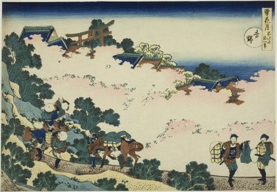 Yoshino, ze série "Sníh, měsíc a květiny (Setsugekka)" od Katsushika Hokusai