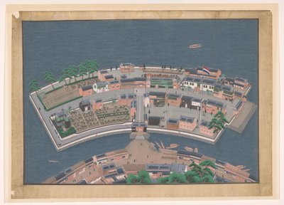 Pohled na Deshimu od Kawahara Keiga (workshop of)