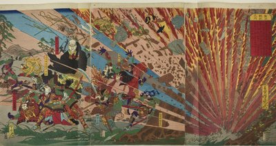 Bitva u Nanby (Nanba senki no uchi) od Kawanabe Kyosai