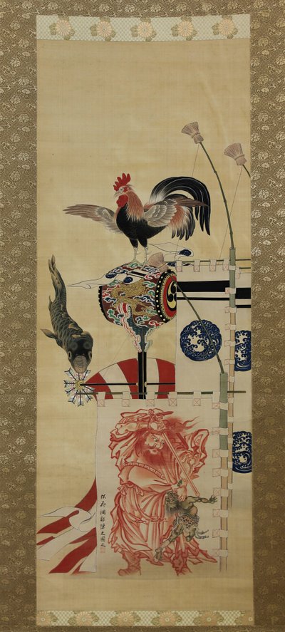 Boys Day Carp Streamer a Shoki Banner, před rokem 1870. od Kawanabe Kyosai