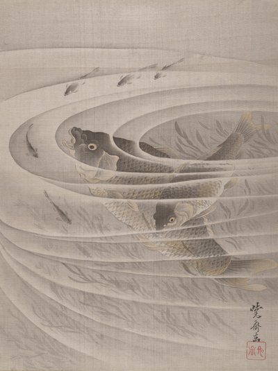 Ryba ve vířivce, ca. 1887. od Kawanabe Kyosai