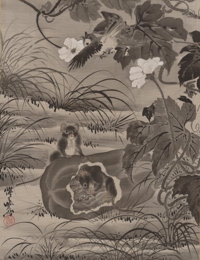 Myši v melounu, ca. 1887. od Kawanabe Kyosai