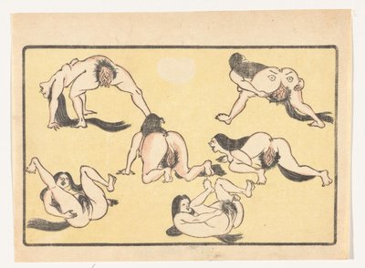 nahé ženy The Big Tail (název série) od Kawanabe Kyosai