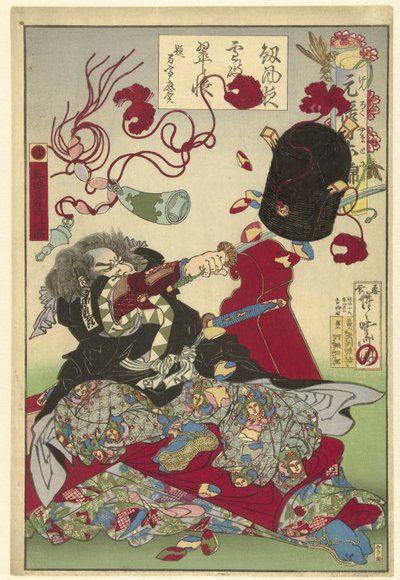 Okuda Samon Yukitaka Období genroku v Japonsku Genroku Yamato Nishiki od Kawanabe Kyosai