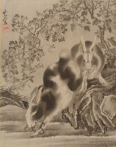 Králíci, ca. 1887. od Kawanabe Kyosai