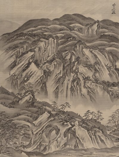 Skalnatá krajina, ca. 1887. od Kawanabe Kyosai
