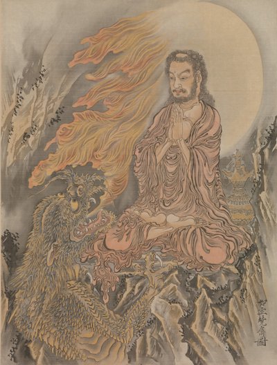 Šákjamuni dobývá démony Shaka Goma-zu, ca. 1888. od Kawanabe Kyosai