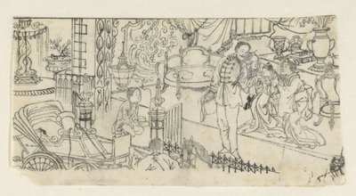 Muž se loučí s dítětem od Kawanabe Kyôsai (attributed to)