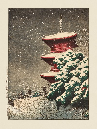 Chrám v Izumu, 1926 od Kawase Hasui