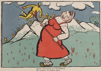 "Rakušan jel do Radziwillu a přišel přímo na vidle selky" od Kazimir Severinovich Malevich