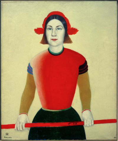 Dívka s červenou holí od Kazimir Severinovich Malevich