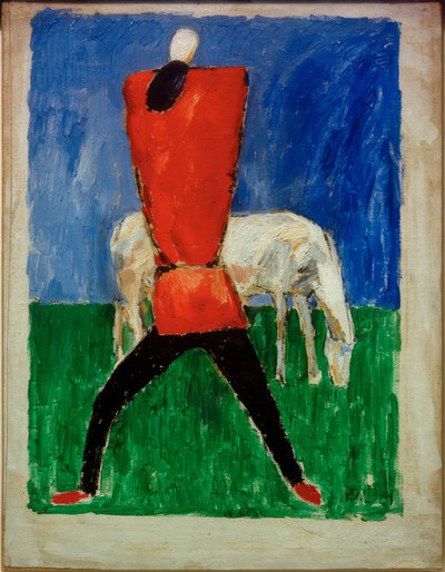 Muž a kůň od Kazimir Severinovich Malevich