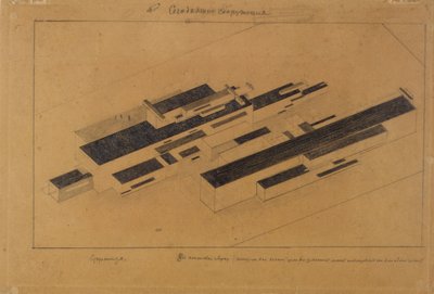 Moderní budovy, 1923-1924 od Kazimir Severinovich Malevich