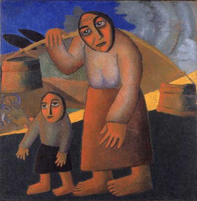 Selka s vědry a dítětem, c. 1912 od Kazimir Severinovich Malevich