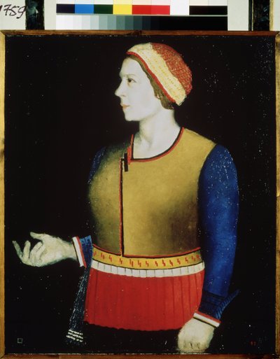 Portrét umělcovy ženy. Obraz Kazimira Severinoviče Maleviče (Malevich, Malevic) (1878-1935), olej na plátně od Kazimir Severinovich Malevich