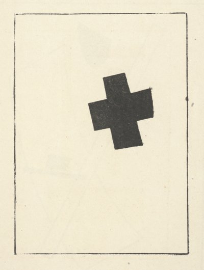 Malý černý kříž, nakloněný z knihy "Suprematismus: 34 kreseb" od Kazimir Severinovich Malevich