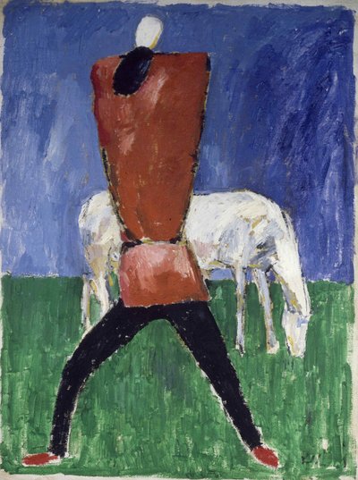 The White Horse Man and Horse, 1930-1931. od Kazimir Severinovich Malevich