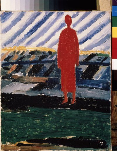 Červená postava (Červená postava). Obraz Kasimira Severinovch Malevich (Malevich, Malevic) (1878-1935), olej na plátně od Kazimir Severinovich Malevich