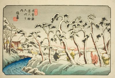 z. 15: Itahana (Jugo: Itahana), ze série s "shi x ty ne s ta on s f te kiso kaido )" od Keisai Eisen