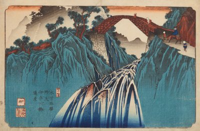 Nojiri, pohled na most Inagawa, list č. 41 ze série: Šedesát devět etap cesty Kisokaido / Kisokaido rokujukyu tsugi-no uchi od Keisai Eisen