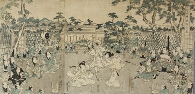 Sestry mstící smrt svého otce; z kabuki hry „Shiraishi“ od Keisai Eisen