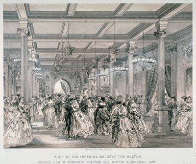 Recepce pro sultána Turecka, Guildhall, City of London, 1867 od Kell Brothers