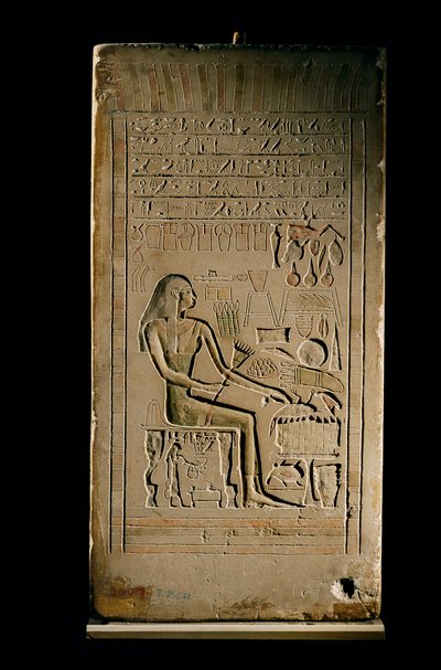 Vápencová stéla paní Senetity, Egyptské muzeum, Káhira, 2002 (foto) od Kenneth Garrett