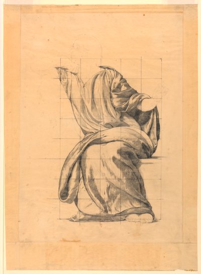 Drapery Study for Figure of Peace in The Beneficence of the Law, Nástěnná malba v Essex County Court House, Newark, New Jersey od Kenyon Cox