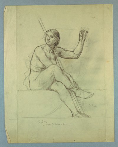 Law, Nude Study for "Contemplative Spirit of the East," Lunette in East Grand Staircase, Minnesota State Capitol, Saint Paul, MN od Kenyon Cox