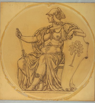 Studujte na "Courage," Lunette v Hudson County Courthouse, Jersey City, NJ od Kenyon Cox