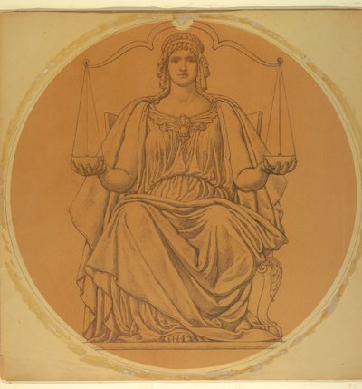 Studujte na "Justice," Lunette v Hudson County Courthouse, Jersey City, NJ od Kenyon Cox
