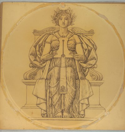 Studujte na "Rectitude," Lunette v Hudson County Courthouse, Jersey City, NJ od Kenyon Cox