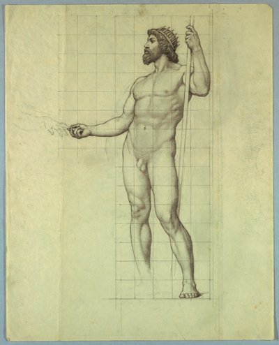 The Atlantic, Nude Study for "The Marriage of the Atlantic and Pacific," Nástěnná malba v Senátu v Kapitolu státu Wisconsin, Madison, WI od Kenyon Cox