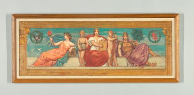 Zákon o statutu, studie pro Pravý panel „The Reign of Law“, Frieze pro odvolací soud, New York od Kenyon Cox