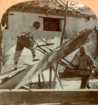 Čínská pila, Peking, Čína, 1900. od Keystone View Company