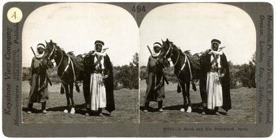 Sheikh a jeho bodyguard, Sýrie, 1900. od Keystone View Company
