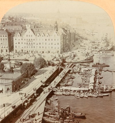 Přístav, Stockholm, Švédsko, 1901. od Keystone View Company