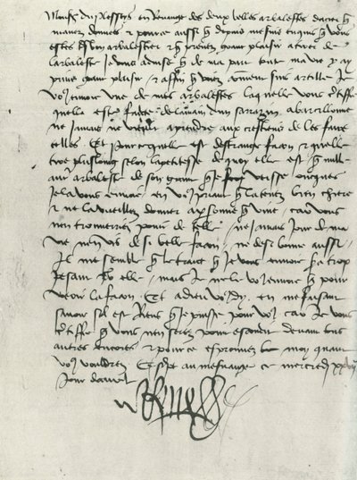 Dopis krále Reného z Anjou, 15. století, 1934. od King of Naples Rene of Anjou