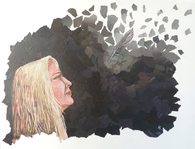 Smutek, 2018 (časopisová koláž) od Kirstie Adamson
