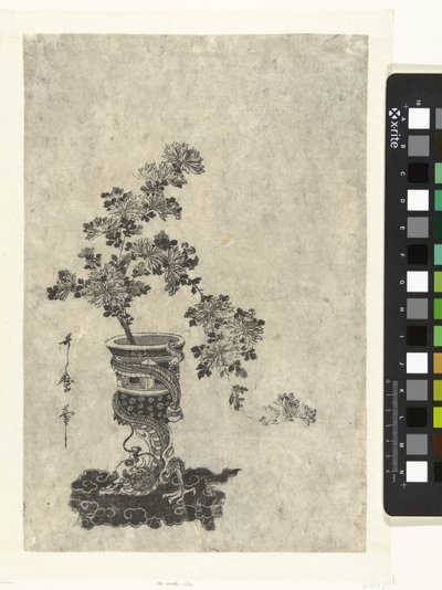 Chryzantémy ve váze od Kitagawa Utamaro (attributed to)