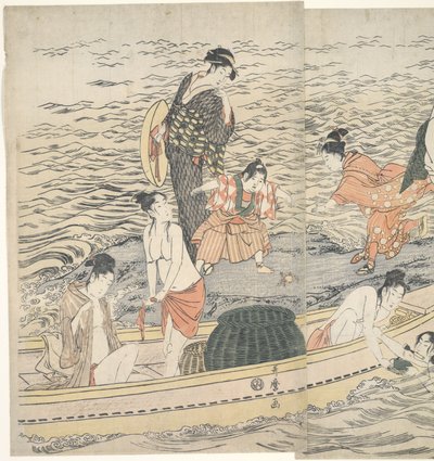 Potápěčky pro mušle awabi v Enošimě od Kitagawa Utamaro