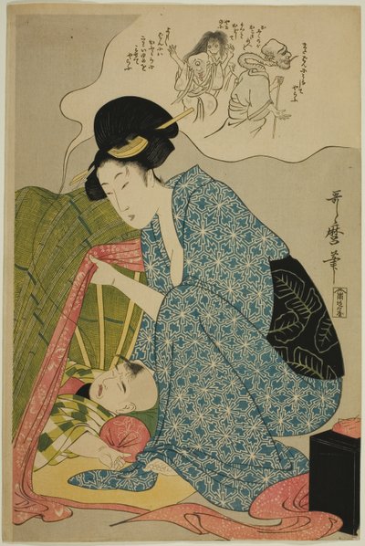 Dětská noční můra o duchách od Kitagawa Utamaro