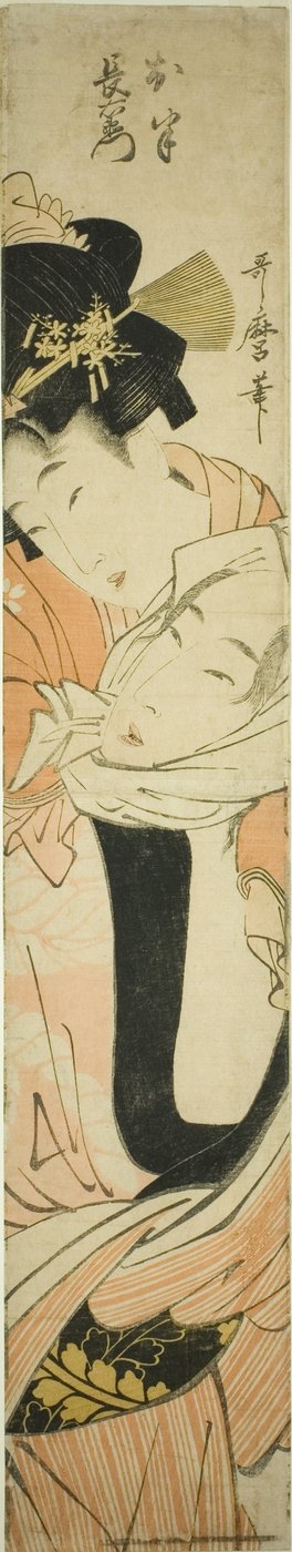 Choemon nese Ohana na zádech od Kitagawa Utamaro