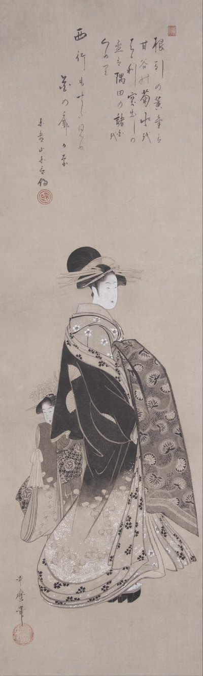 Kurtizána v průvodu od Kitagawa Utamaro
