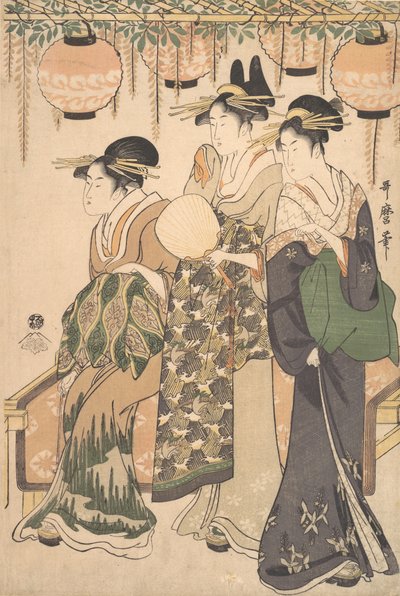 Kurtizány pod Wisteria Arbor..., ca. 1795. od Kitagawa Utamaro
